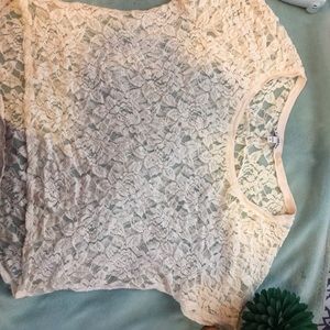 Express cream lace top